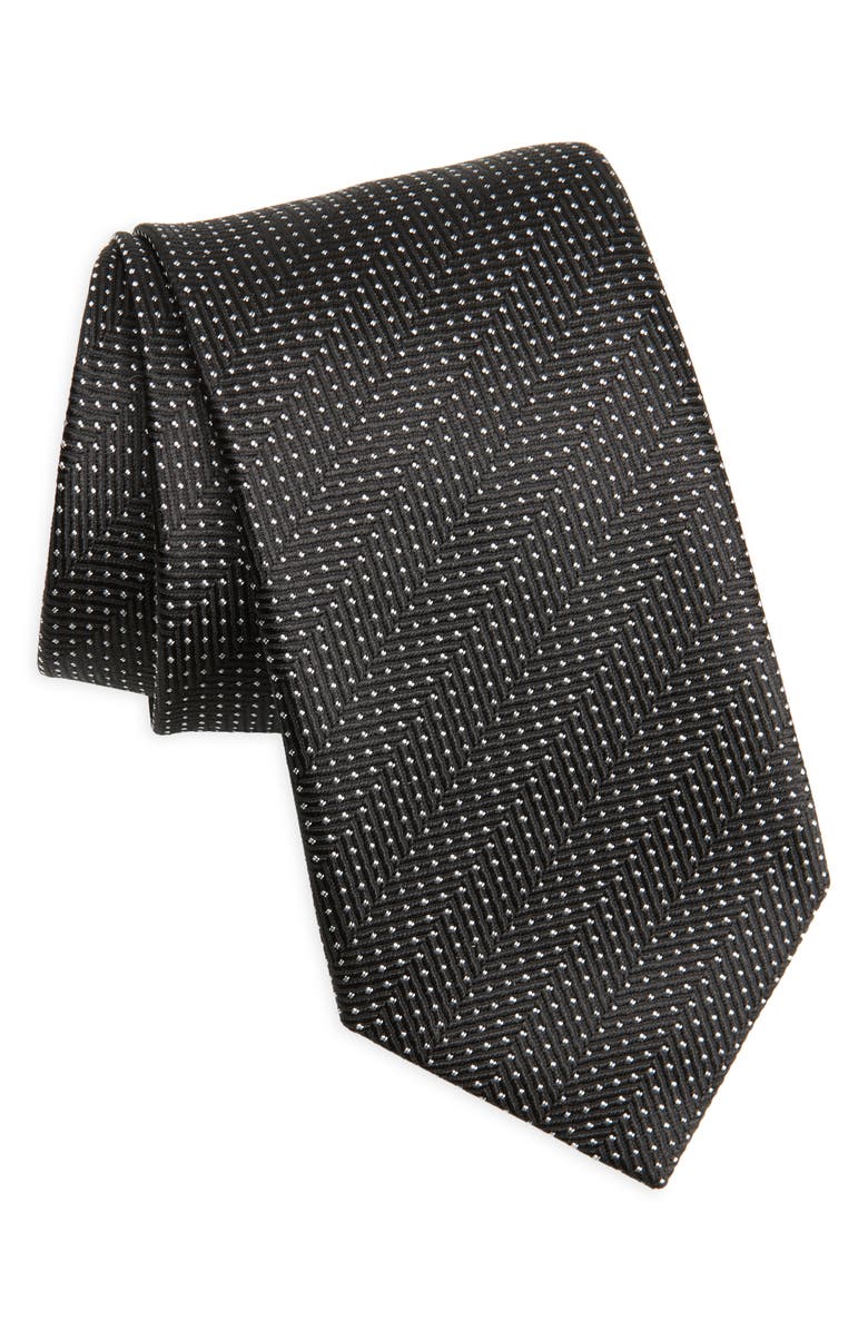 Canali Neat Silk Tie, Main, color, 