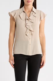 Calvin Klein Ruffle Woven Top