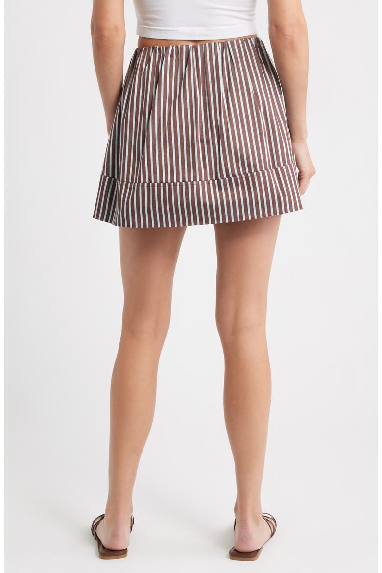 Poplin Miniskirt, Alternate, color, BROWN MULTI