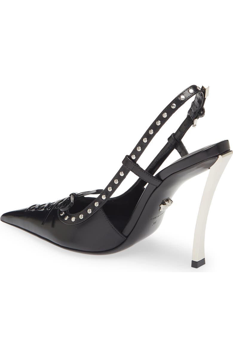 Versace Lace-Up Pointed Toe Slingback Pump, Alternate, color,