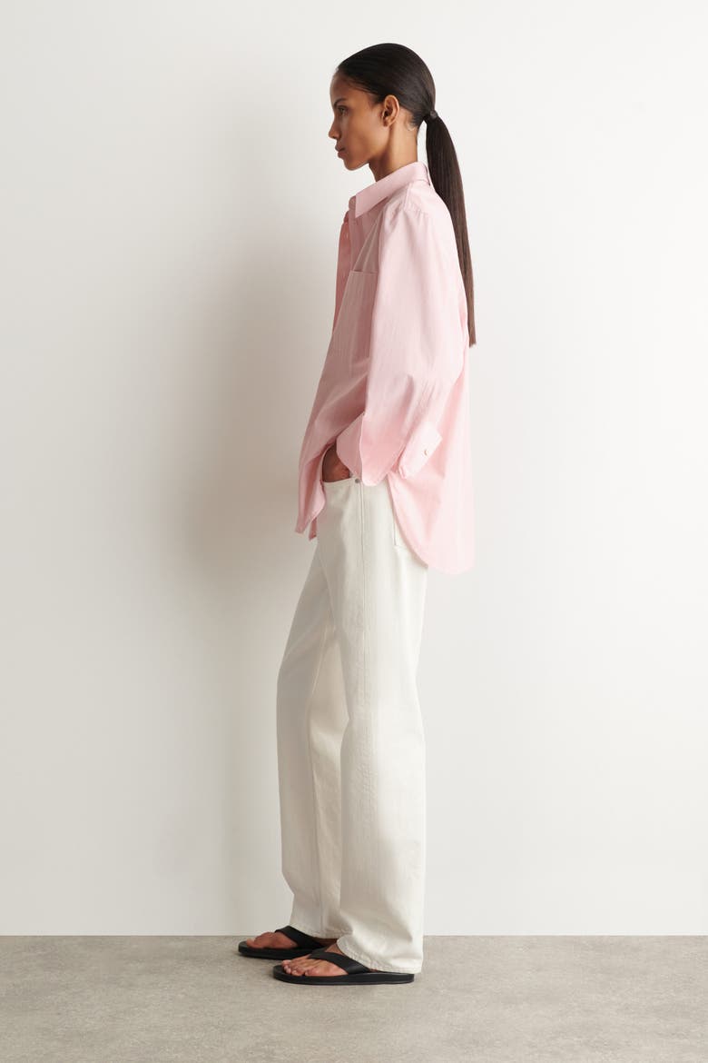 Striped Cotton Shirt, Alternate, color, PINK / STRIPED