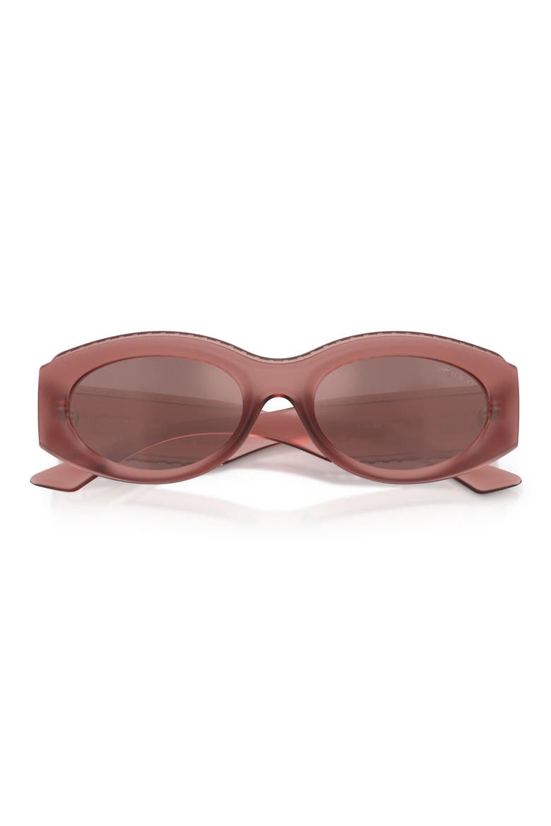 54mm Oval Sunglasses, Alternate, color, TRANSPARENT PINK / BROWN
