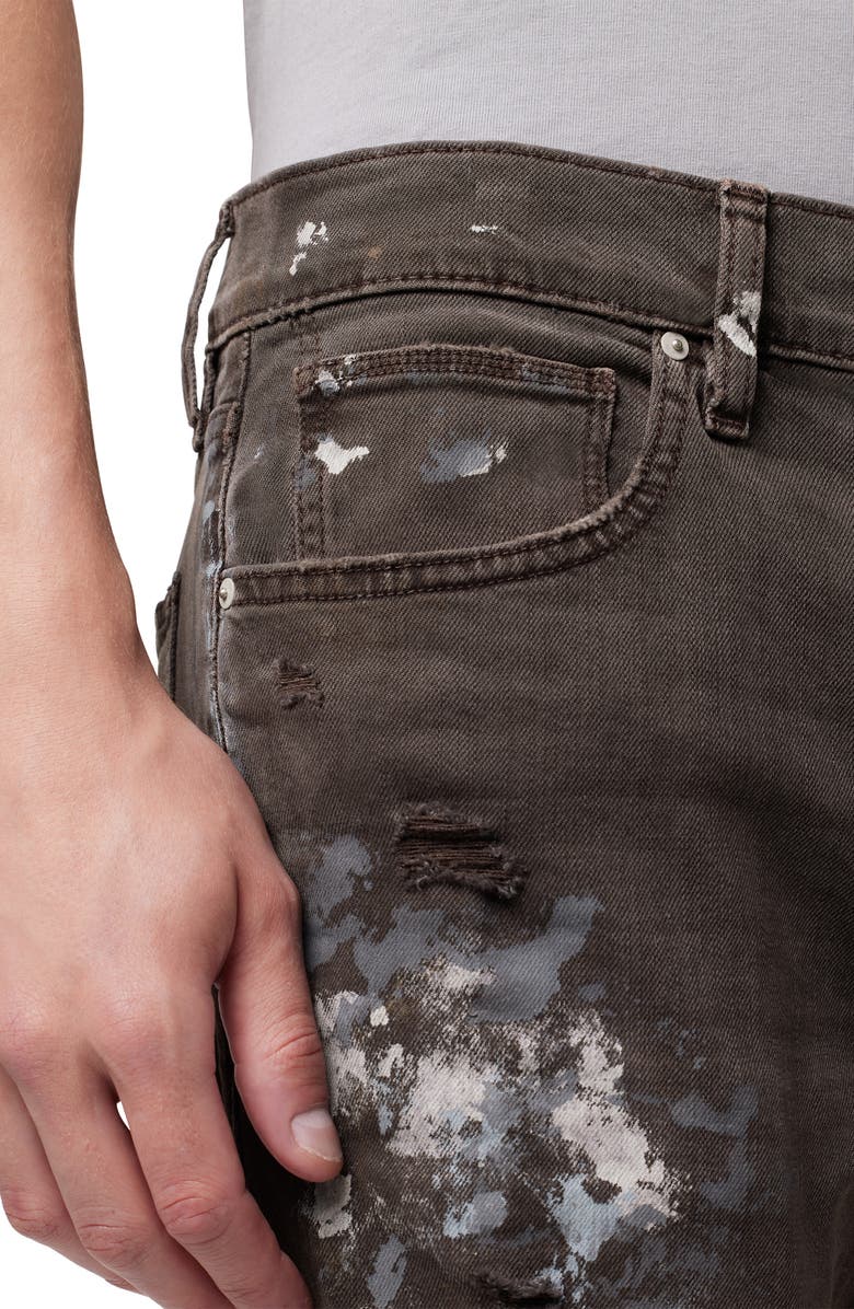 Hudson Jeans Zack Ripped Skinny Jeans, Alternate, color, Chocolate Thrasher