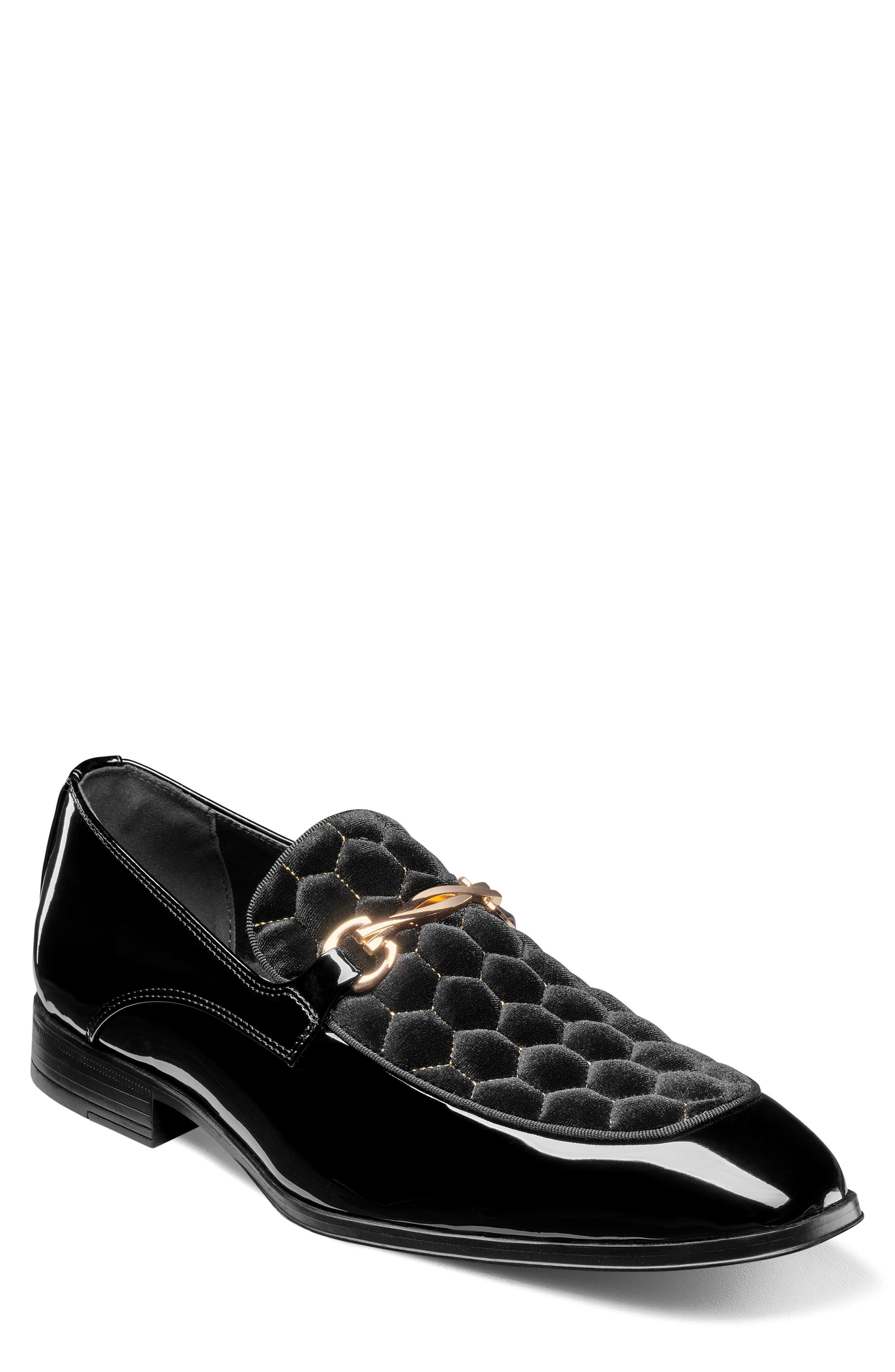 Stacy Adams Sprague Quilted Vamp Loafer, Main, color, Black
