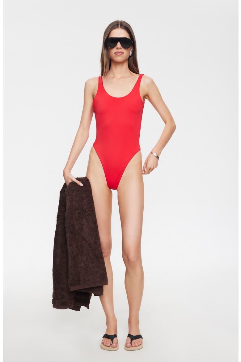 Kenny One-Piece Swimsuit, Alternate, color, ROUGE