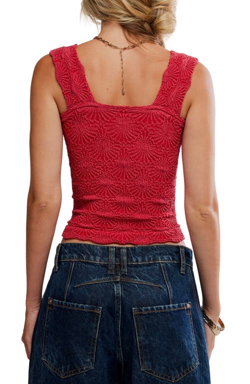 Free People Love Letter Floral Knit Camisole In Red