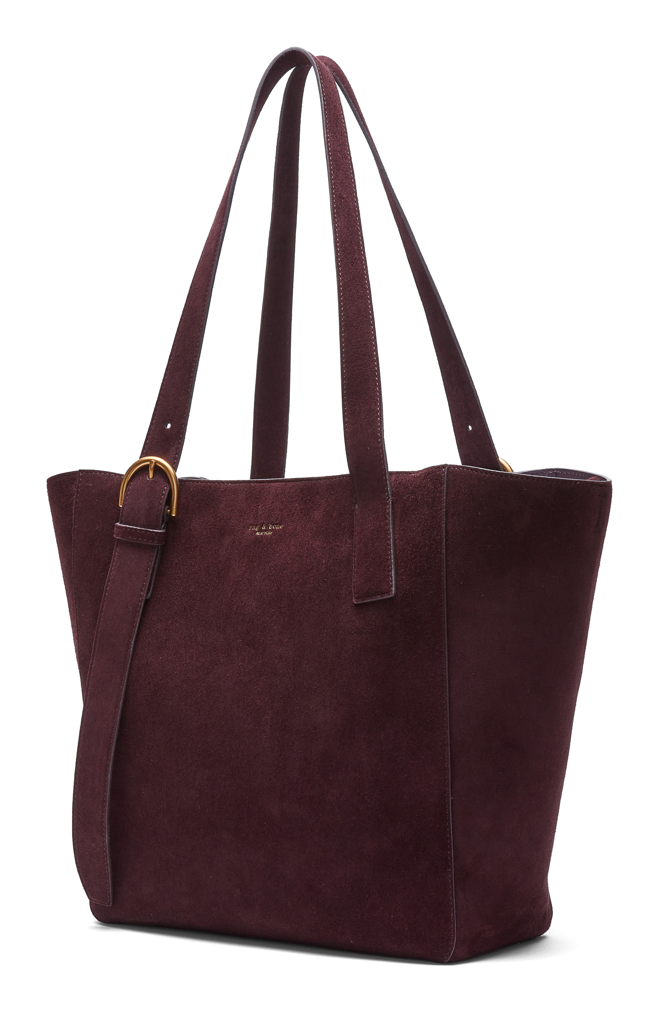 Parker Suede Tote, Alternate, color, BLACKBERRY