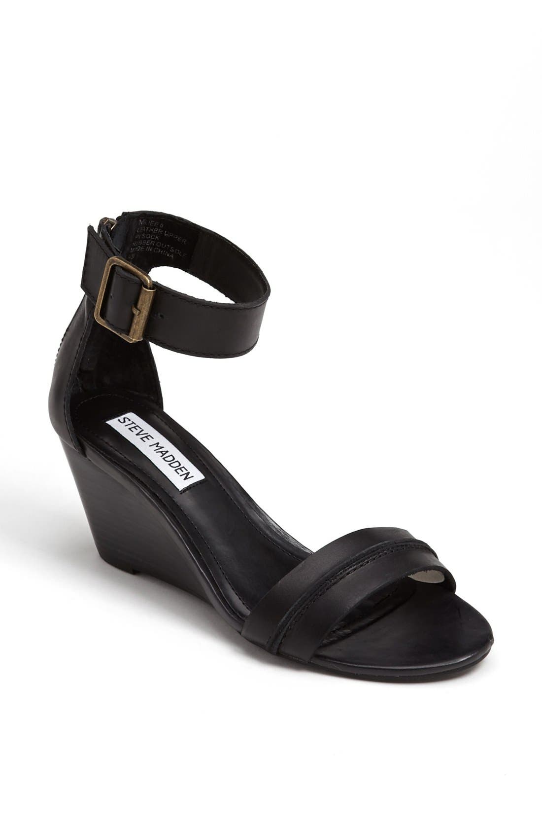 'Neliee' Sandal, Main, color, BLACK