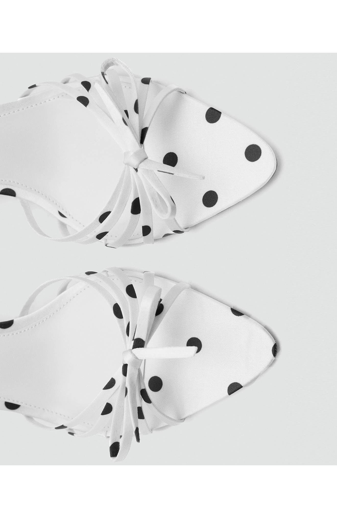 Polka Dot Strap Sandal, Alternate, color, WHITE