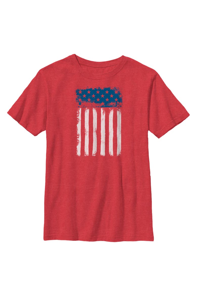 Boy's Lost Gods Fourth of July  Streak American Flag  Graphic T-Shirt, Alternate, color, Red