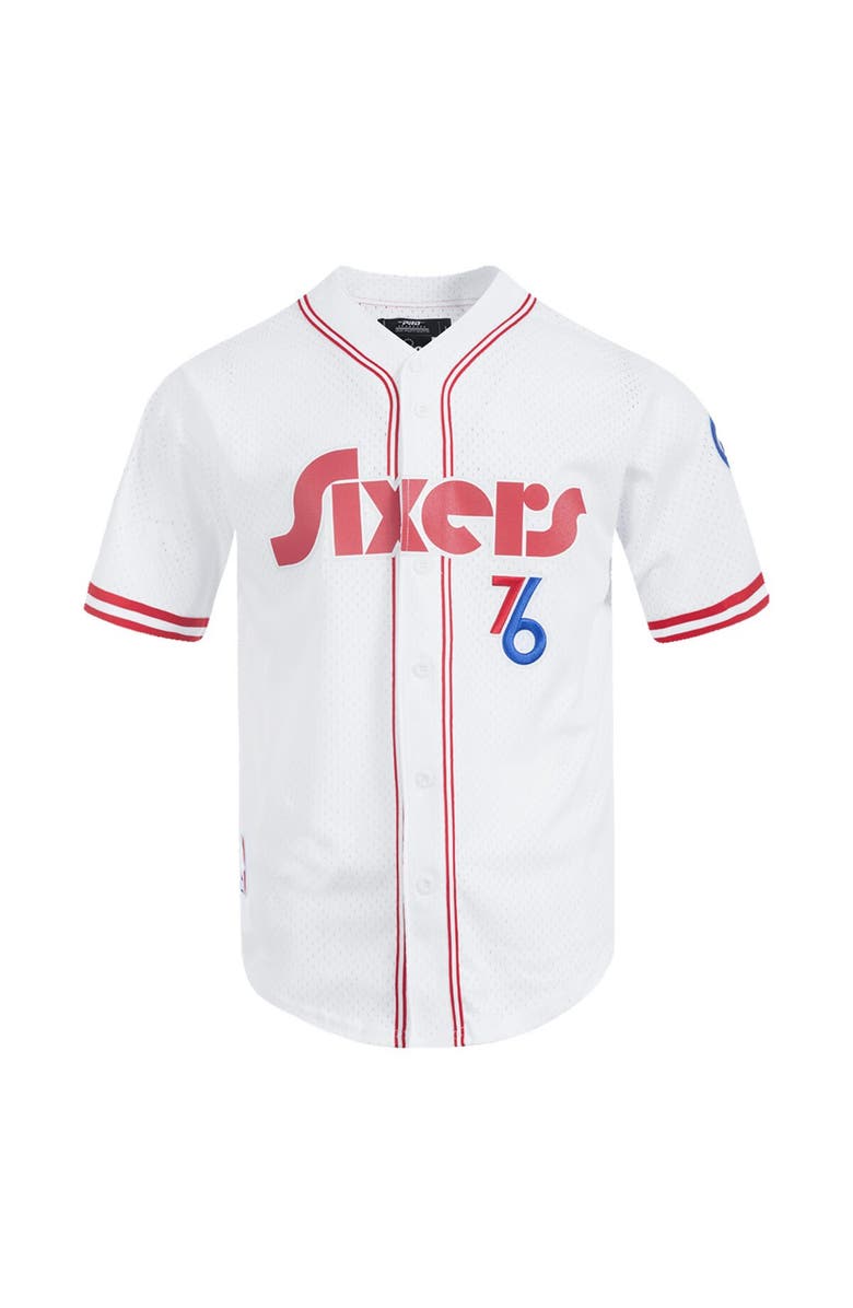 PRO STANDARD Men's Pro Standard White Philadelphia 76ers 2024/25 City Edition Mesh Baseball Jersey, Alternate, color, 