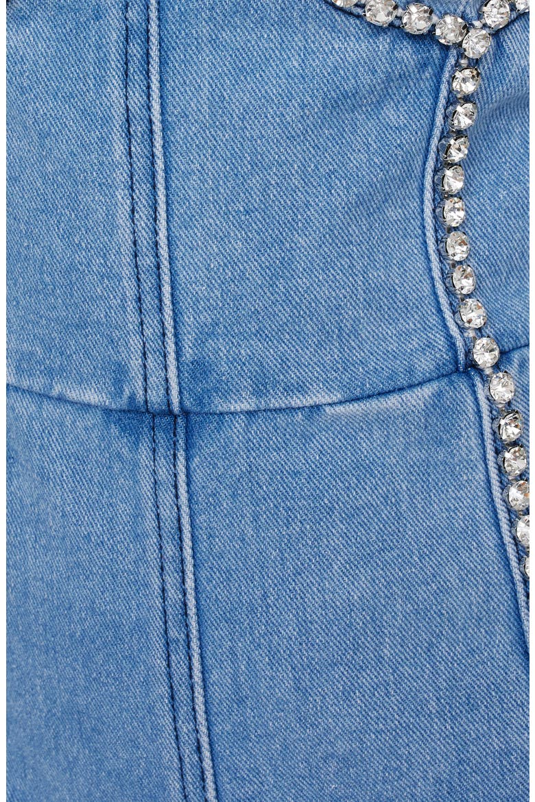 Heart Embellished Bustier Denim Romper, Alternate, color, AUTHENTIC MIDWASH