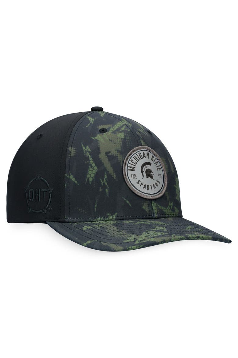 Men's Top of the World Black Michigan State Spartans OHT Military Appreciation Camo Render Flex Hat, Alternate, color, Black