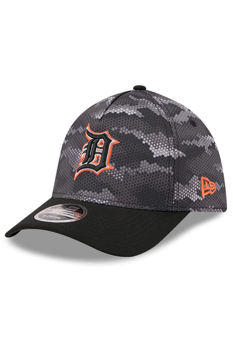Men's New Era Black Detroit Tigers Camo 39THIRTY A-Frame Flex Hat, Main, color, Black