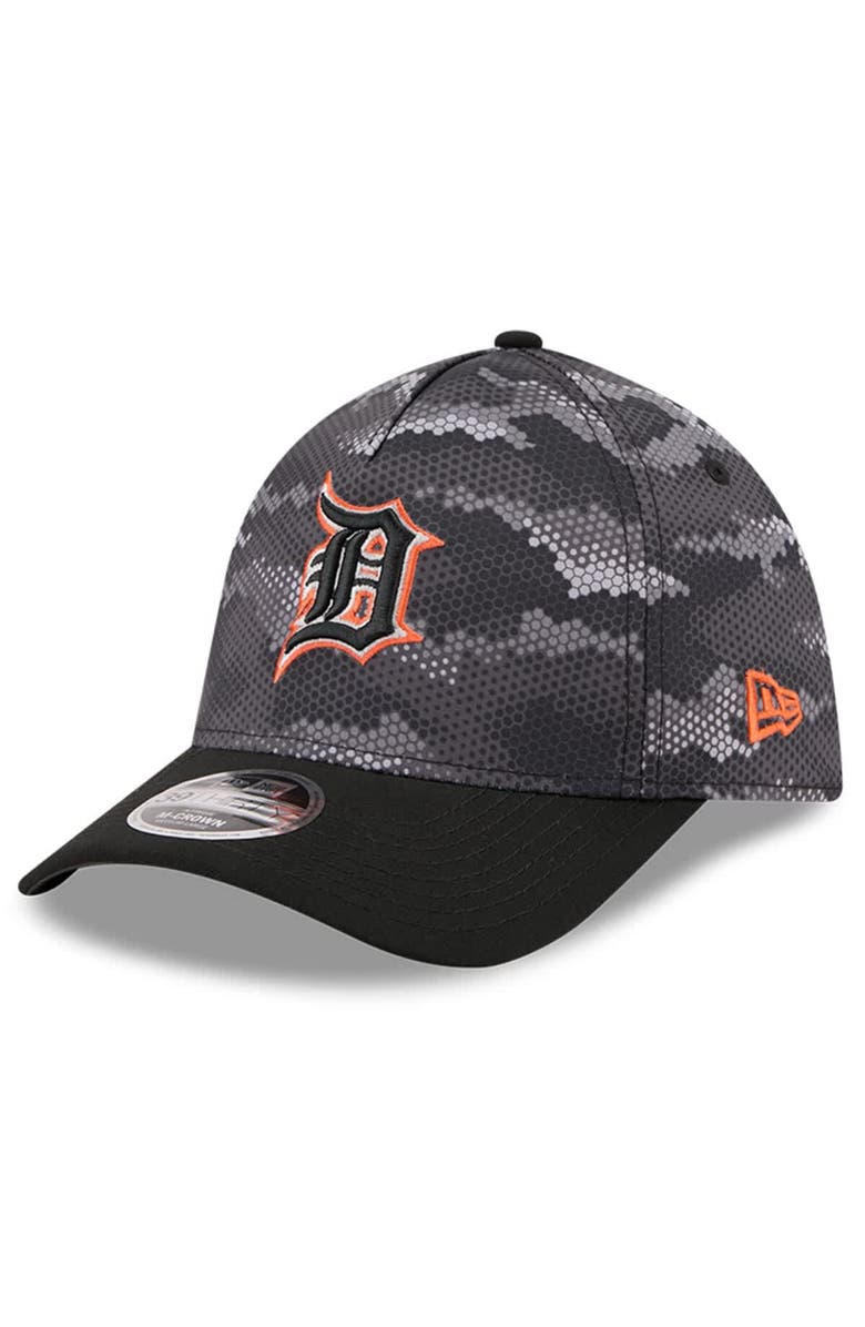 New Era Men's New Era Black Detroit Tigers Camo 39THIRTY A-Frame Flex Hat, Main, color, Black