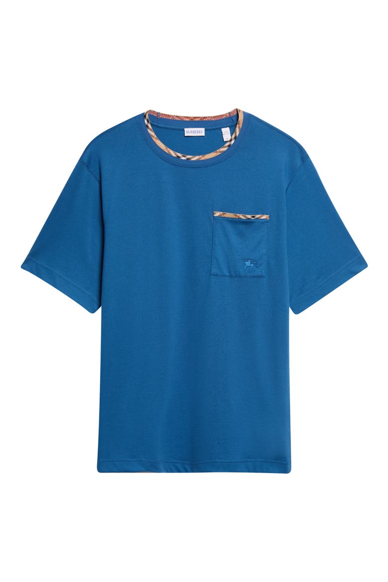 Ryan Check Trim Pocket T-Shirt, Main, color, OFFICERS BLUE