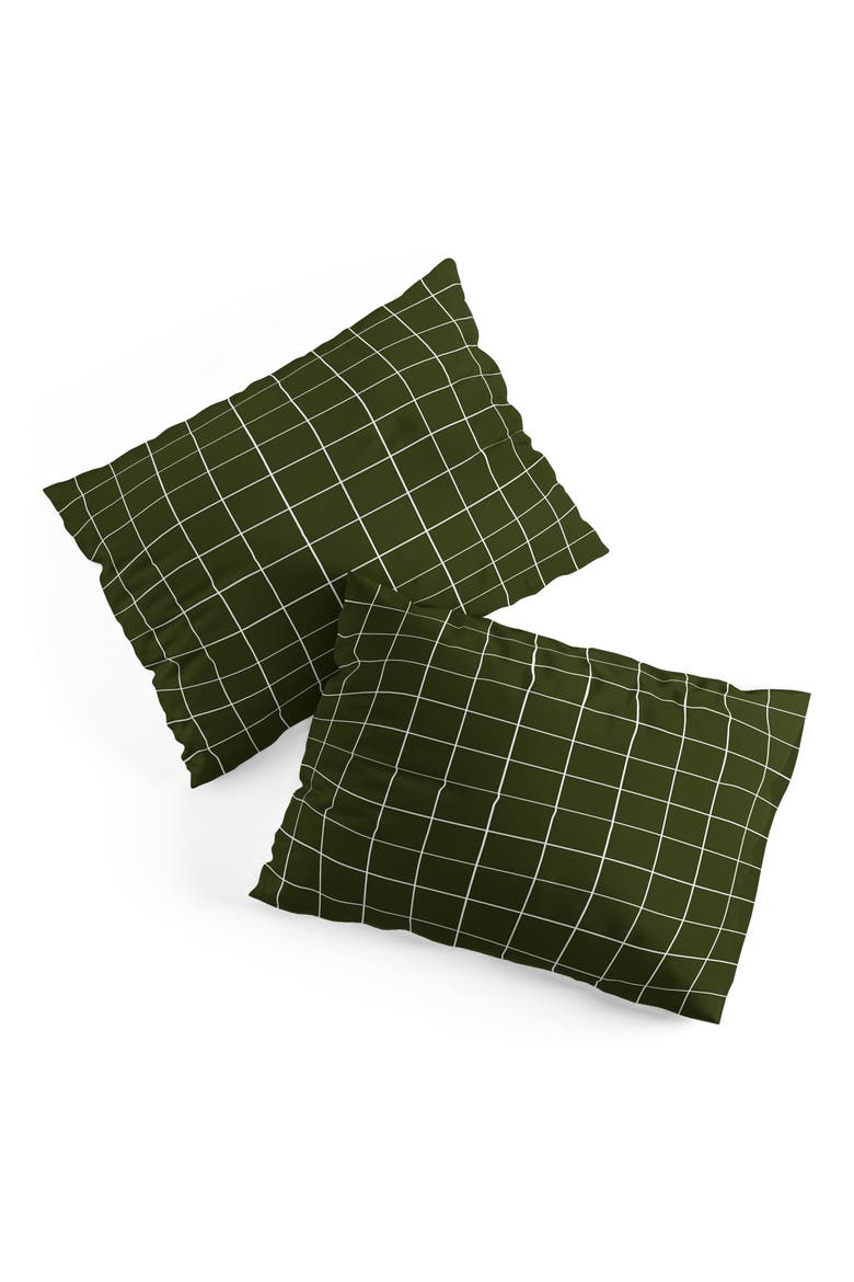 Grid Duvet Cover & Shams Set, Alternate, color, GREEN