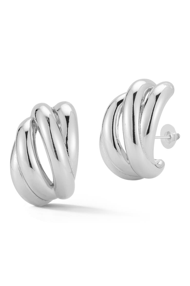 Domed Stud Earrings, Main, color, SILVER