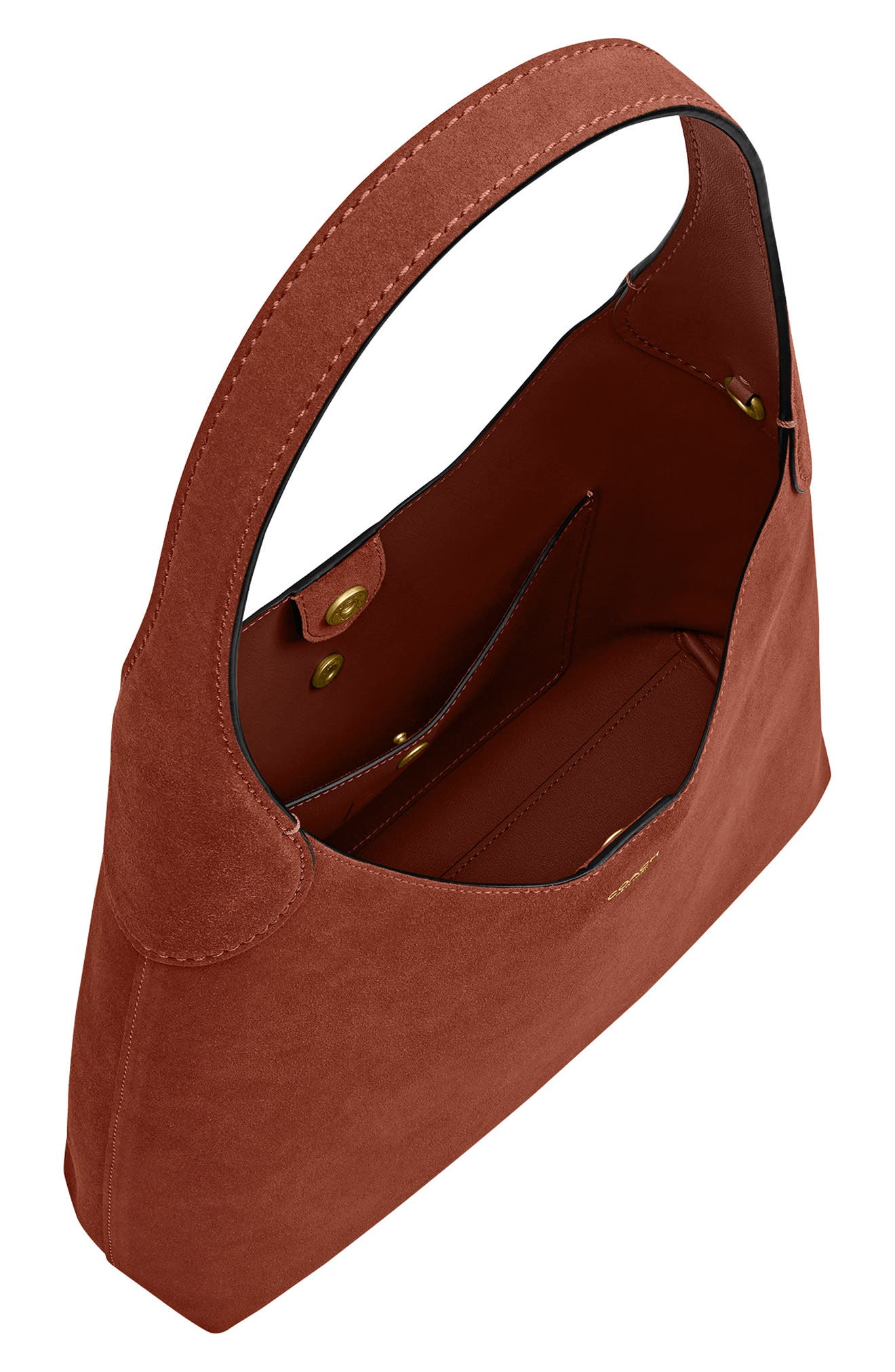 COACH Brooklyn 28 Suede Shoulder Bag, Alternate, color, Clay