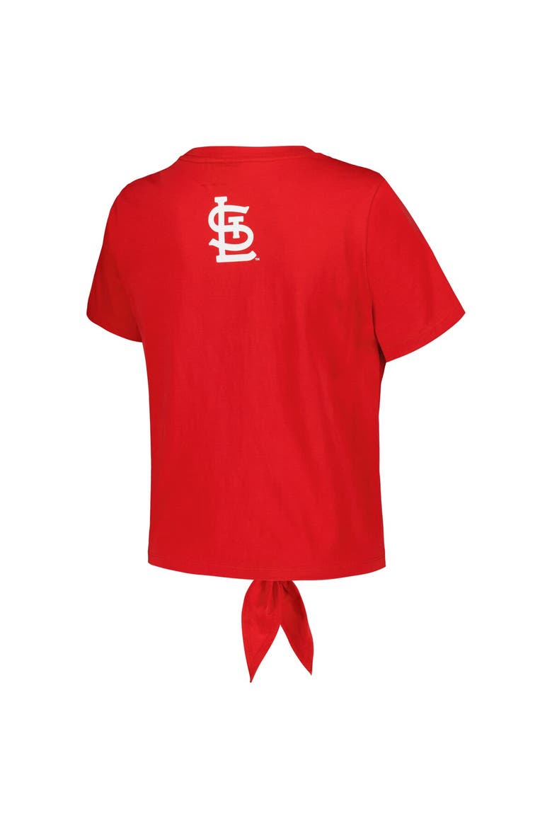 Women's The Wild Collective Red St. Louis Cardinals Twist Front T-Shirt, Alternate, color, Red