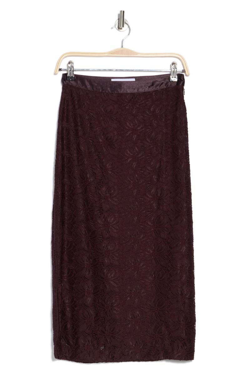 Derek Lam 10 Crosby Marjorie Floral Lace Pencil Skirt, Alternate, color, Aubergine