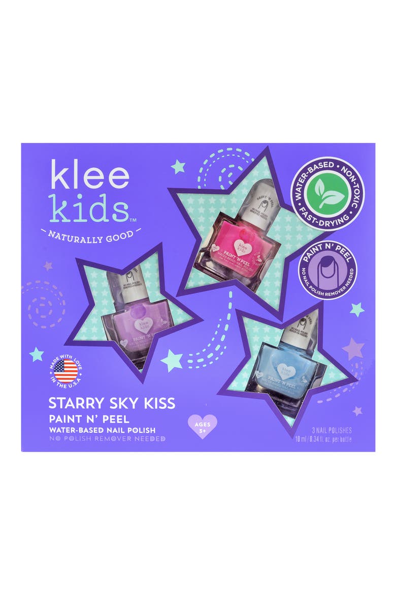 Kids' Starry Sky Kiss 3-Piece Nail Polish Set, Alternate, color, PURPLE