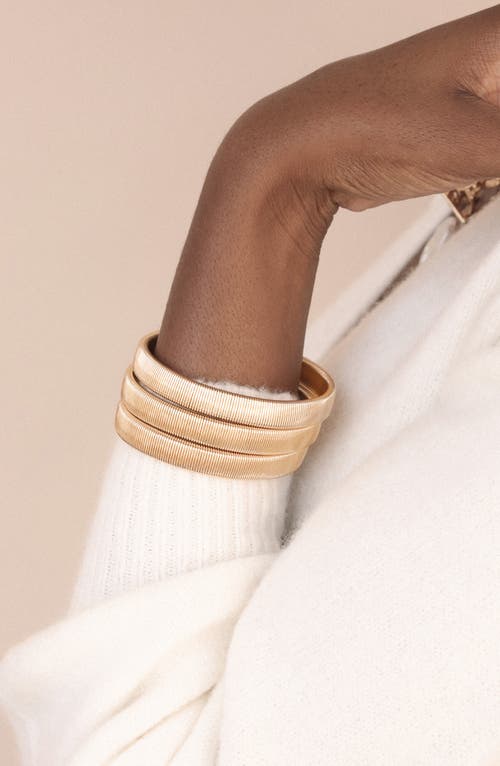 Ettika Set Of 3 Stretch Flex Cuffs In Gold