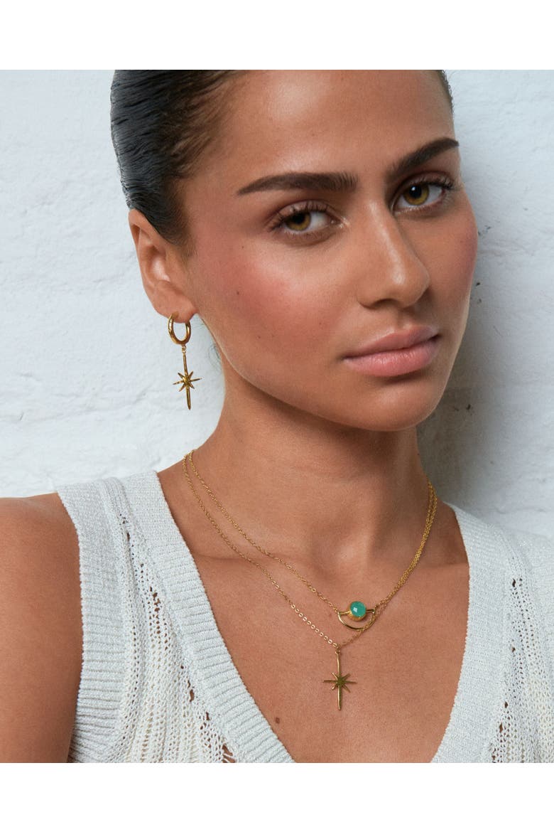 Northern Star Hoop Earrings, Alternate, color, Brass