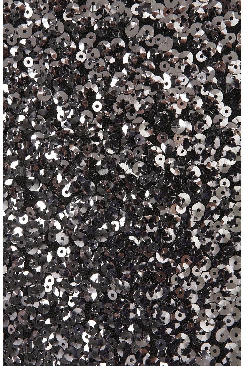 Sequin Peplum Top, Alternate, color, SILVER