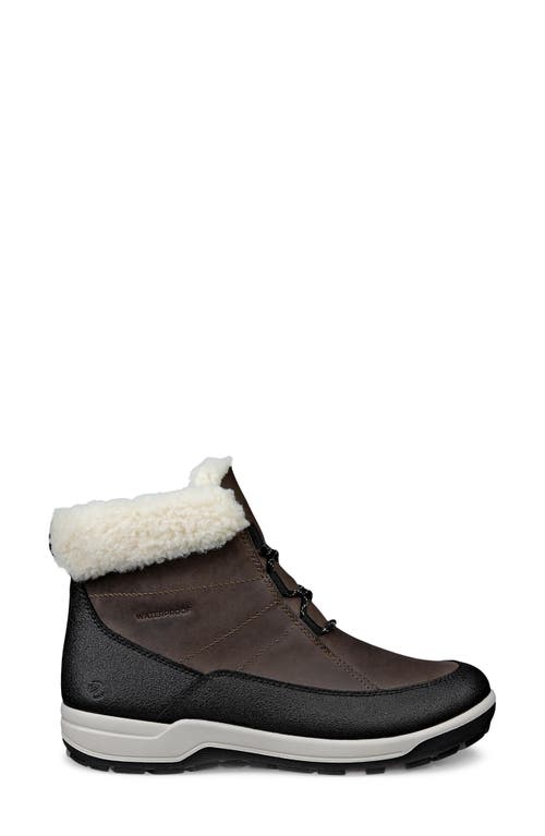 Ecco Trace Lite Waterproof Faux Fur Lined Bootie In Brown