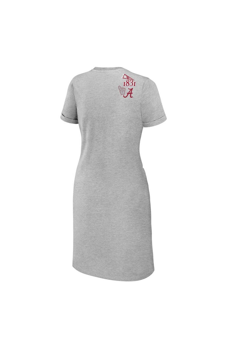 WEAR by Erin Andrews Women's WEAR by Erin Andrews Heather Gray Alabama Crimson Tide Knotted T-Shirt Dress, Alternate, color, Heather Gray