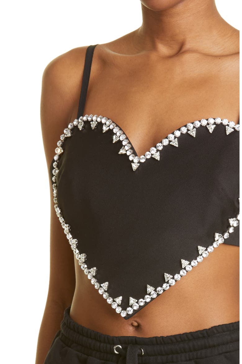 Crystal Spike Heart Top, Alternate, color, BLACK