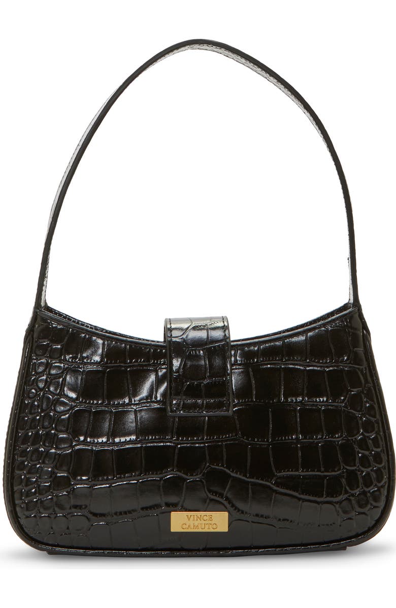 Vince Camuto Barlo Croc Embossed Leather Shoulder Bag, Alternate, color,