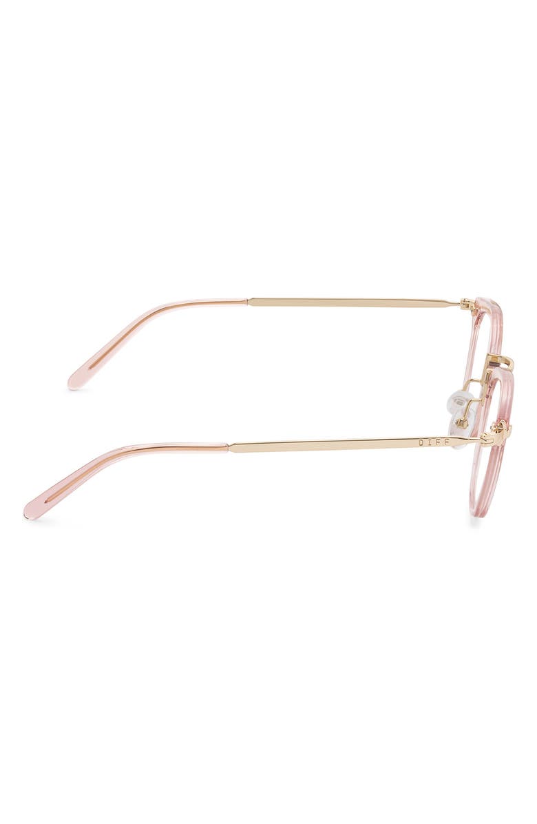 DIFF Rue 46mm Cat Eye Optical Glasses, Alternate, color, Azalea Crystal / Clear