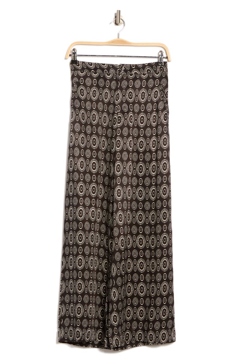 T Tahari Printed Wide Leg Pants, Alternate, color, Black/ Ivory Circles