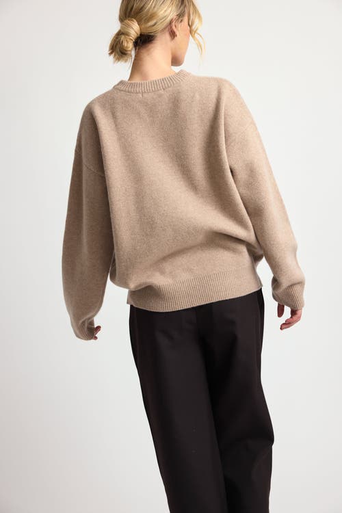 Almina Concept Oversized Wool/cash Sweater In Dark Oatmeal