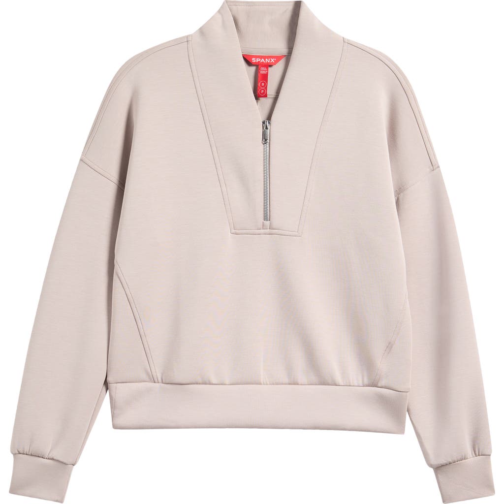 Spanx ® Airessentials Shawl Collar Quarter Zip Sweatshirt In Mushroom