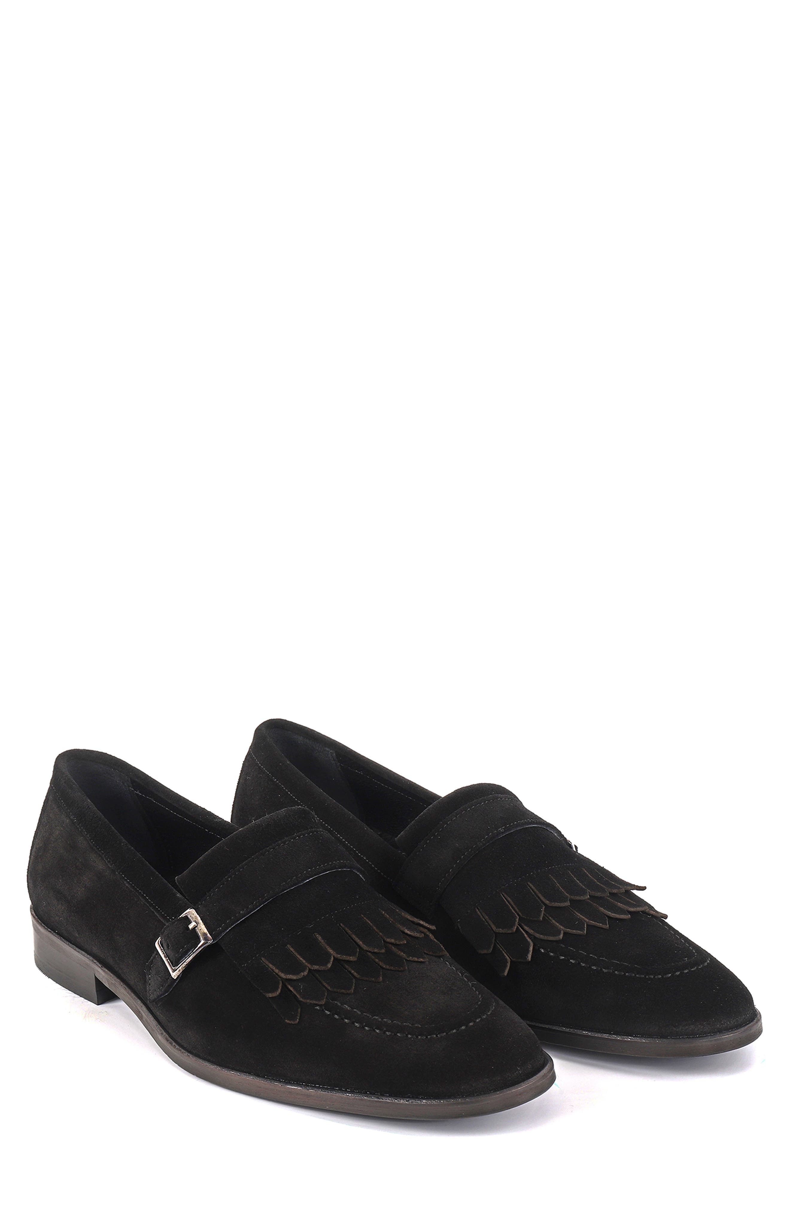 VELLAPAIS Agenta Kiltie Fringe Loafer, Alternate, color, Black