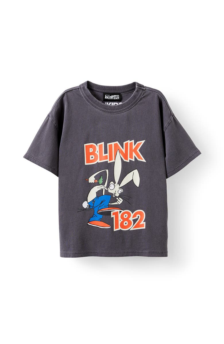 Cotton On Kids Kid's Licensed Drop Shoulder Short Sleeve Tee, Main, color, Rabbit Grey Blink 182