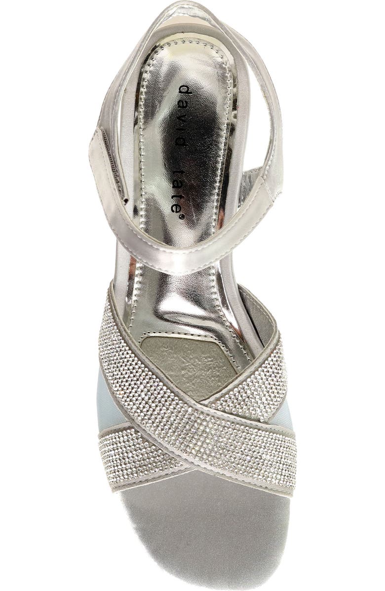 David Tate Holiday Ankle Strap Sandal, Alternate, color, Silver Satin