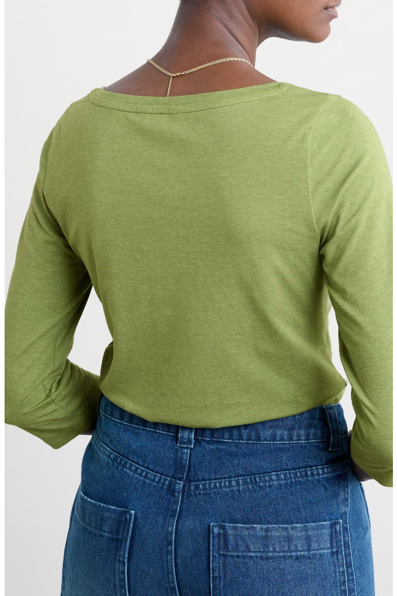 Easel Stretch Organic Cotton Top, Alternate, color, MELANGE ALOE