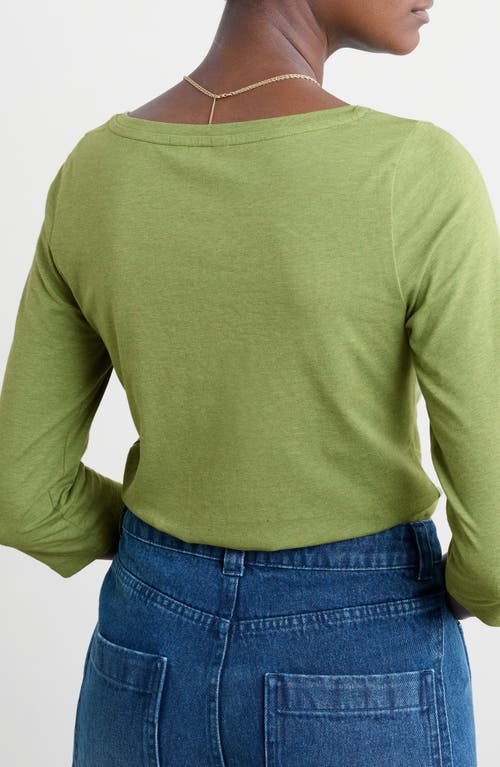 Seasalt Cornwall Easel Stretch Organic Cotton Top In Green