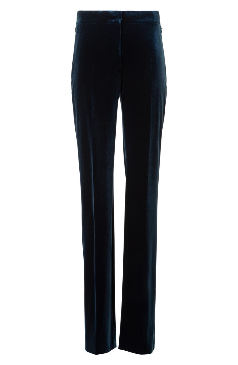 Akris Carl Velvet Neoprene Pants, Alternate, color, Denim Blue