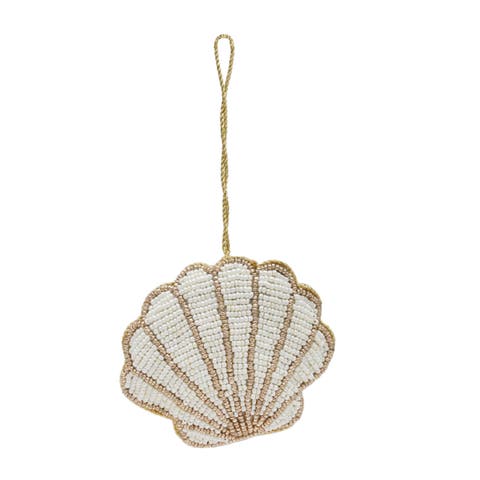 Scallop Shell Beaded Christmas Tree Ornament