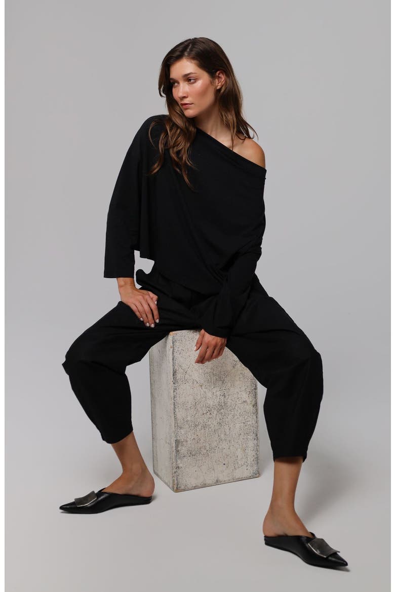 Hemp Essentials Off The Shoulder Top, Alternate, color, black