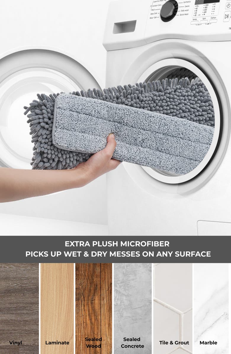 TRUE AND TIDY 4-Pack Chenille Mop Pad, Alternate, color, Gray