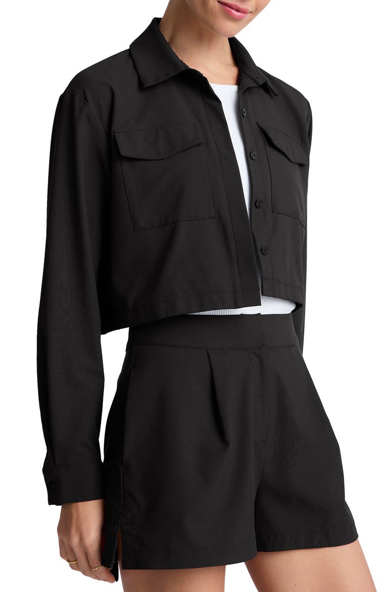 Beyond Yoga Midtown Crop Jacket, Alternate, color, Black