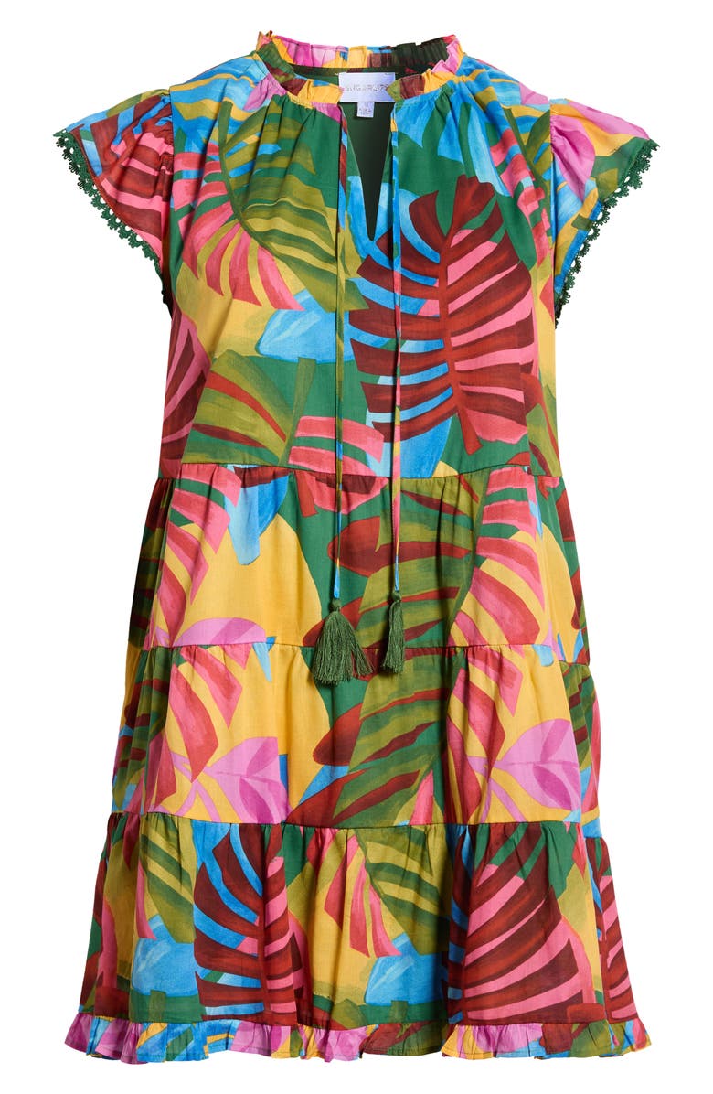 SUGARLIPS Novi Tropical Yodi Shift Minidress, Alternate, color, Kelly-Multi