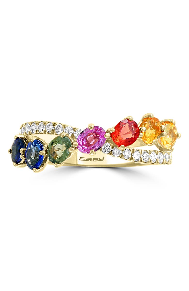 EFFY 14K Yellow Gold Diamond & Precious Stone Ring, Main, color, 