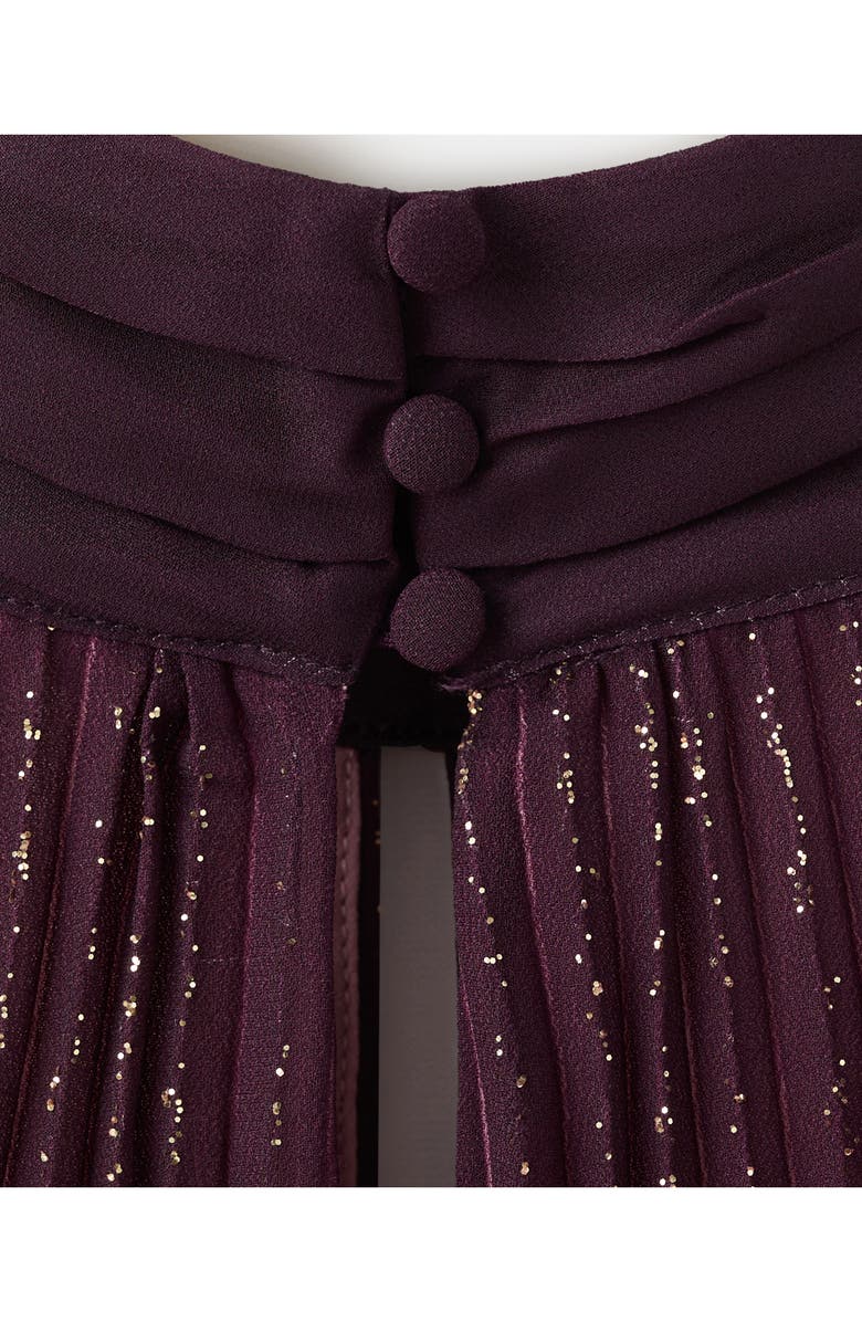 MANGO Metallic Pleated Maxi Dress, Alternate, color,